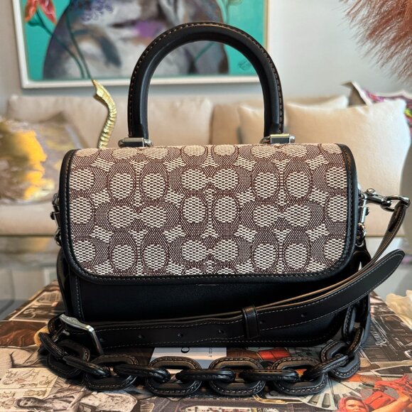 COACH ROGUE TOP HANDLE - SIGNATURE JACQUARD - Picture 1 of 10